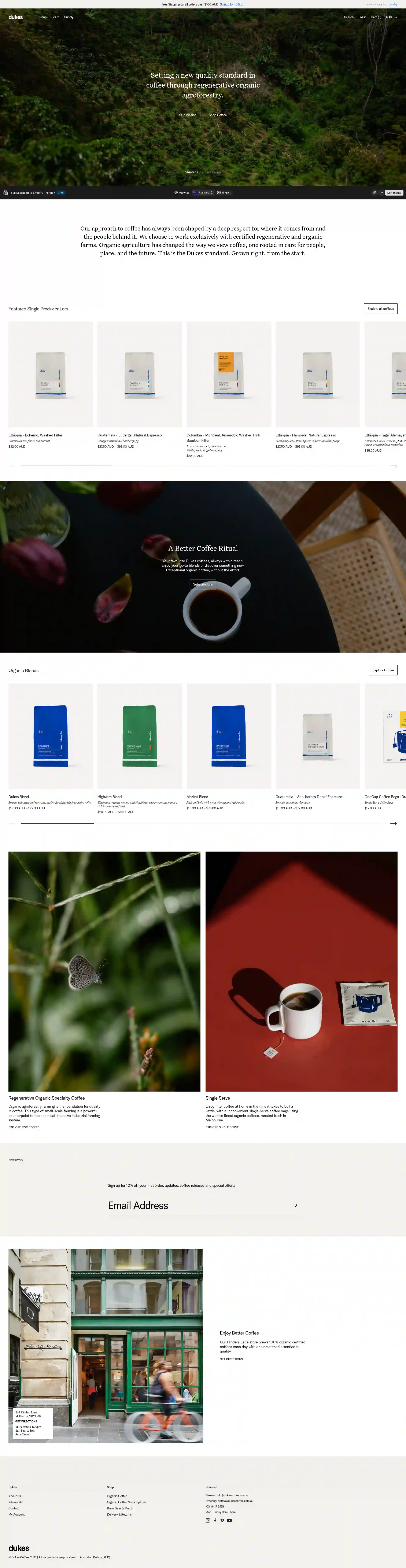 Dukes Coffee project preview