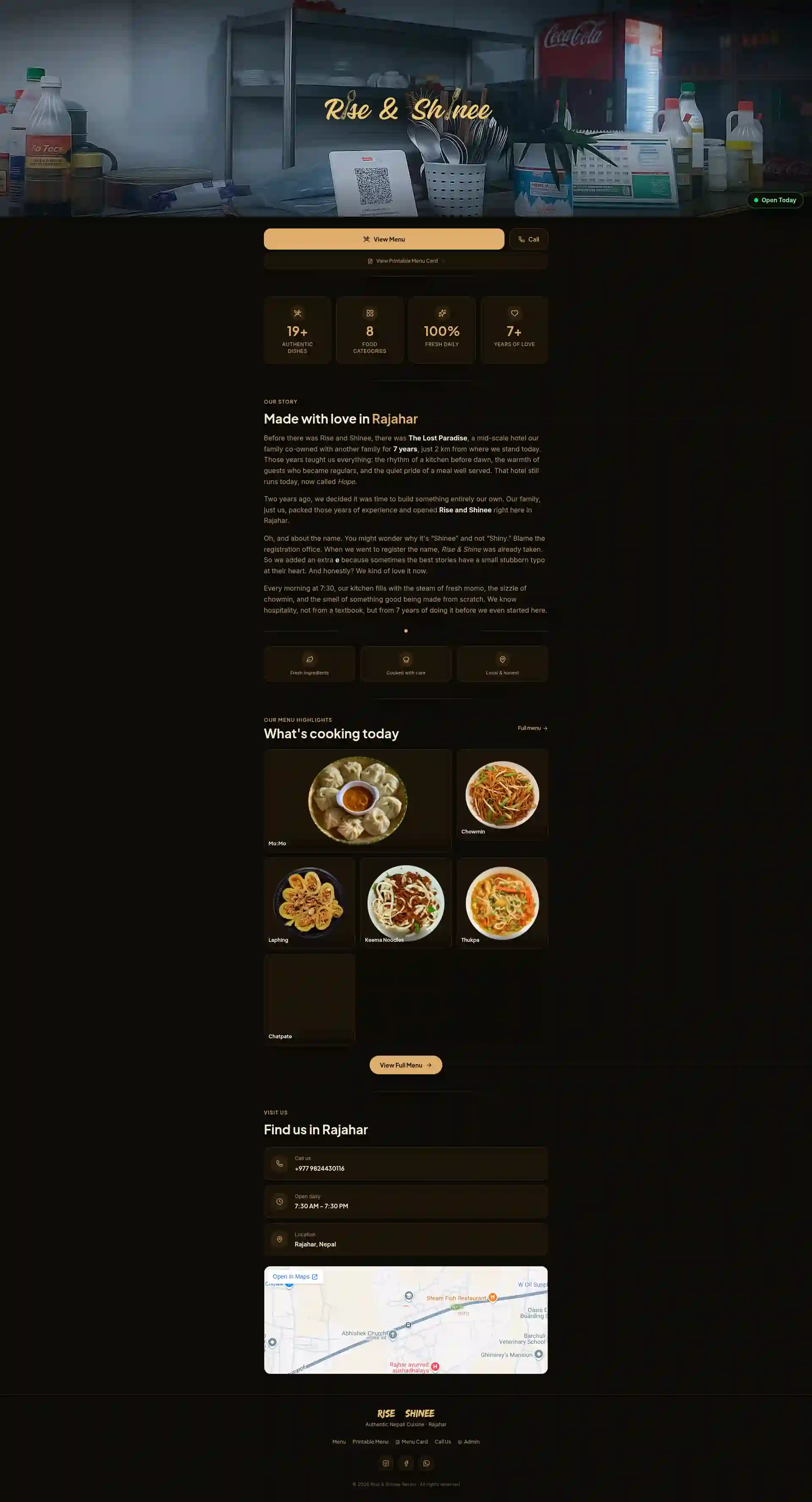 Rise & Shinee - Restaurant Order Management project preview